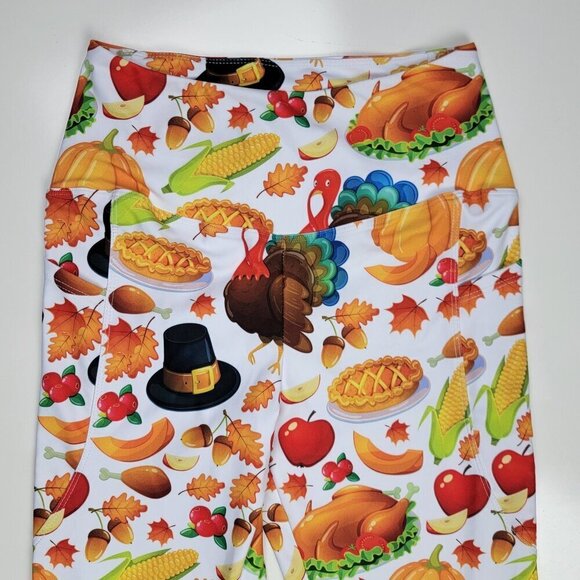 Fiercepulse Thanksgiving Turkey Holiday Leggings L - Picture 4 of 6